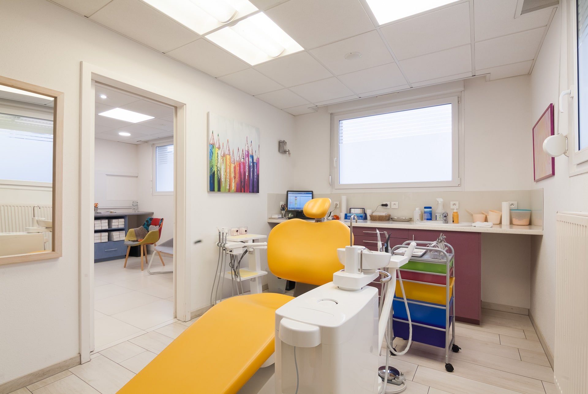 Cabinet orthodontique jaune, Mireille Nagelen à Kingersheim